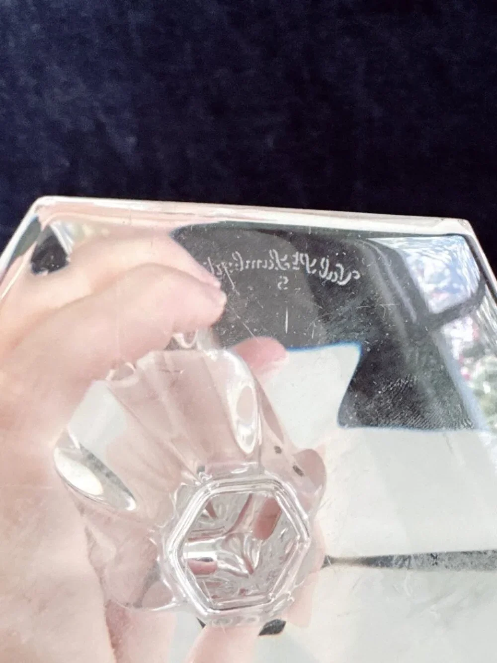 PAIR OF VAL ST. LAMBERT CRYSTAL BERLAYMONT CANDLESTICKS BELGIUM